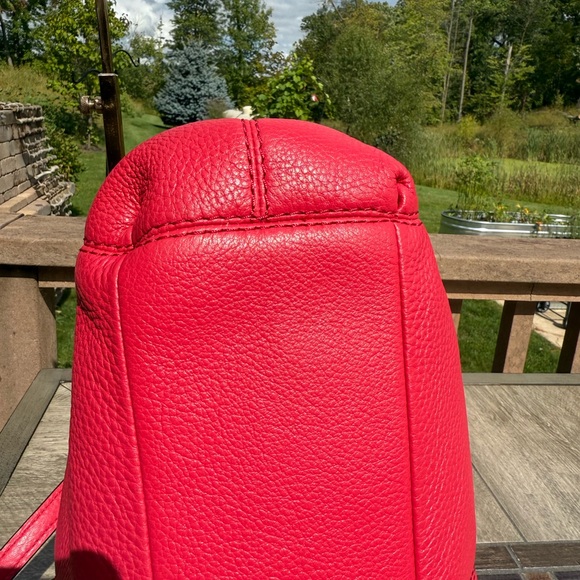 EUC! Coach Red Lexy Pebbled Leather Shoulder Bag - Picture 7 of 14